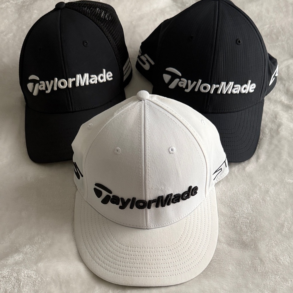TaylorMade Black and White Golf Caps Trio